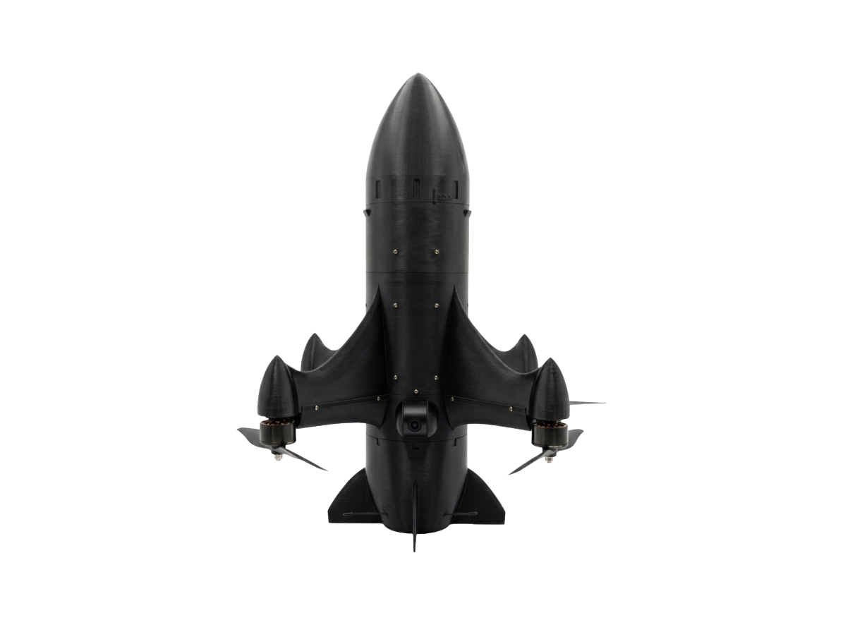 Вид BC Interceptor зверху з видимою передньою камерою